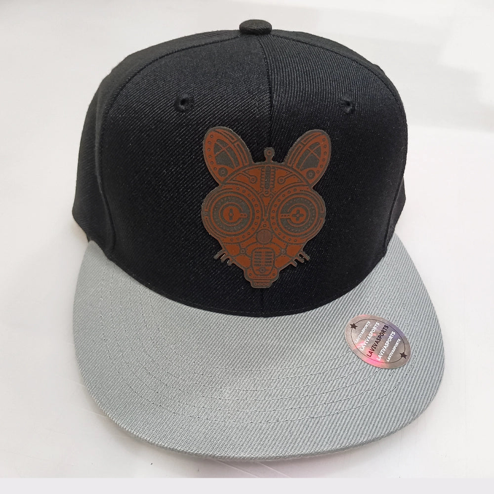 Atomic Squeaks Hip-Hop Hat – Laser Engraved Leatherette Patch | Black or Black/Grey image 9