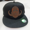 Horned Mask Hip-Hop Hat – Laser Engraved Leatherette Patch | Black or Black/Grey image 6
