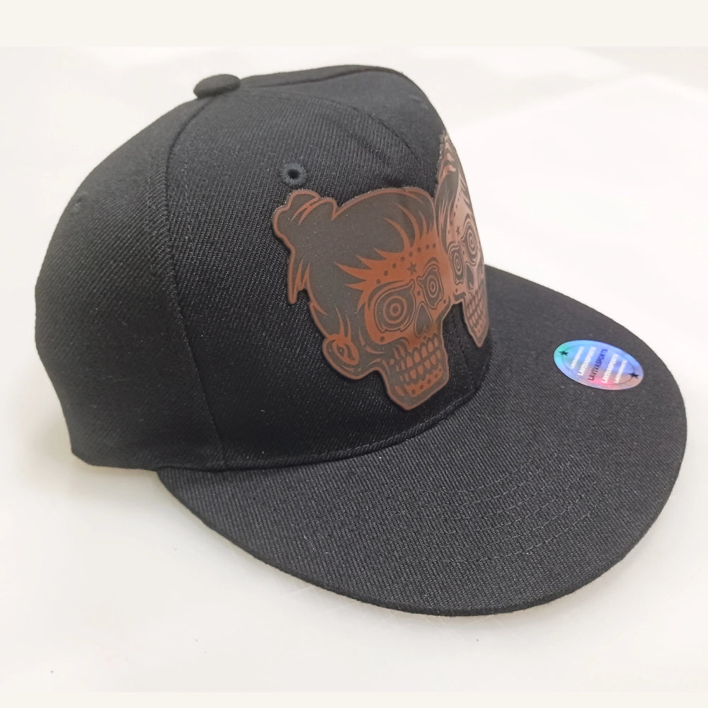 Dead Carnies Hip-Hop Hat – Laser Engraved Leatherette Patch | Black or Black/Grey image 7