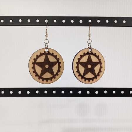 Texas gear star earrings image 0