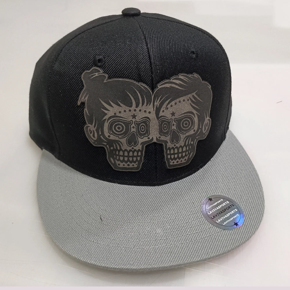 Dead Carnies Hip-Hop Hat – Laser Engraved Leatherette Patch | Black or Black/Grey image 1