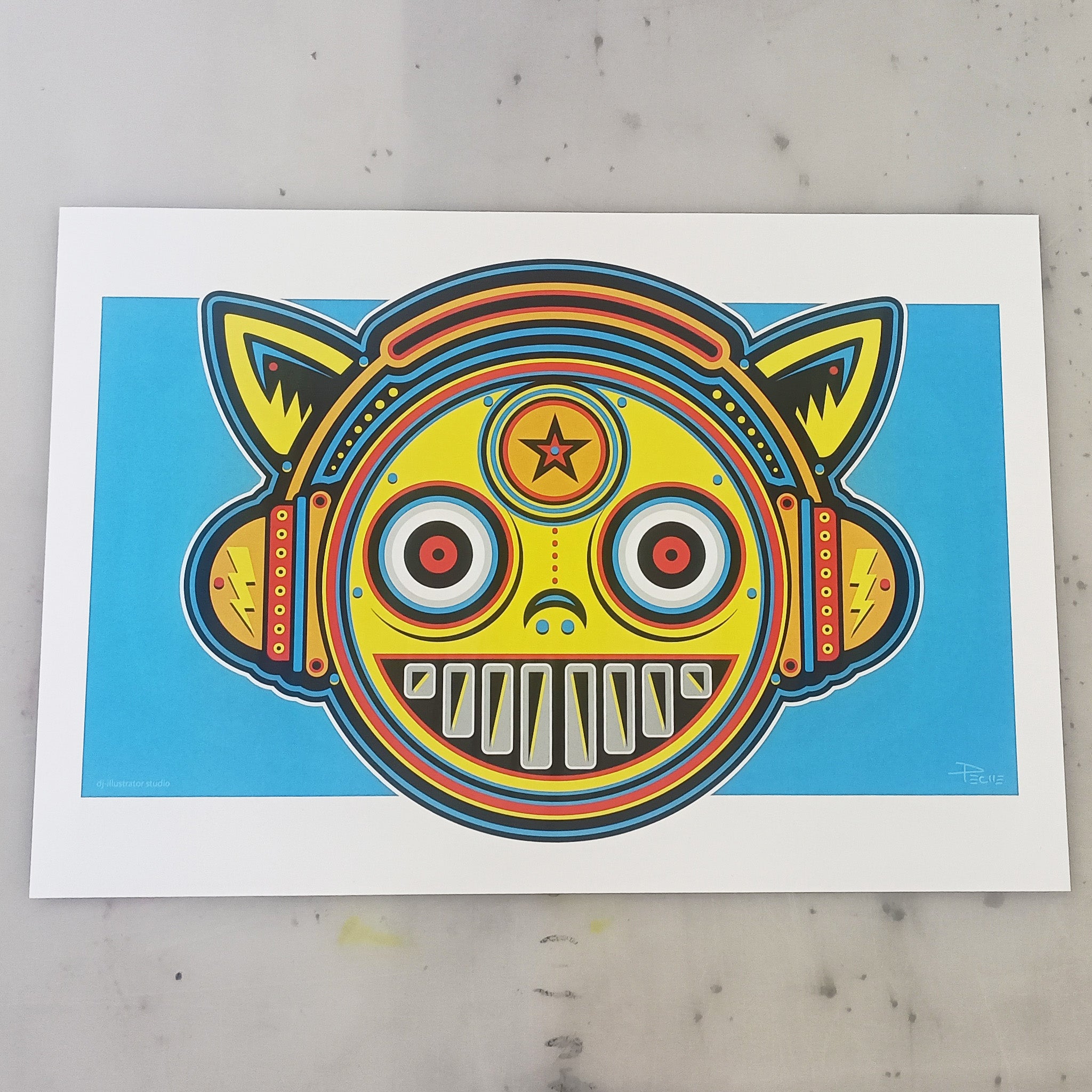 Bot8: Boogie Bot – Original Art Print by David Peche | 19" x 13"