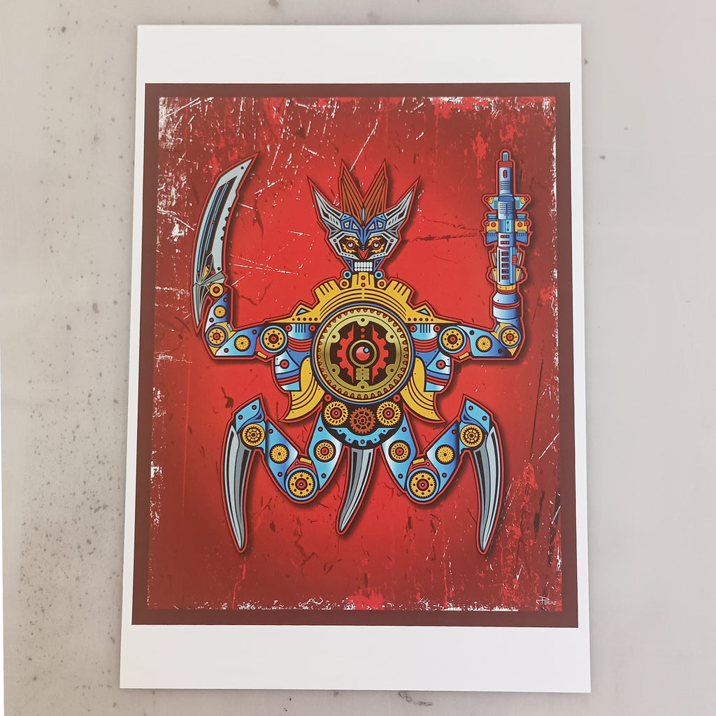 Bot0: Queen Mantis – Original Art Print by David Peche | 13" x 19"