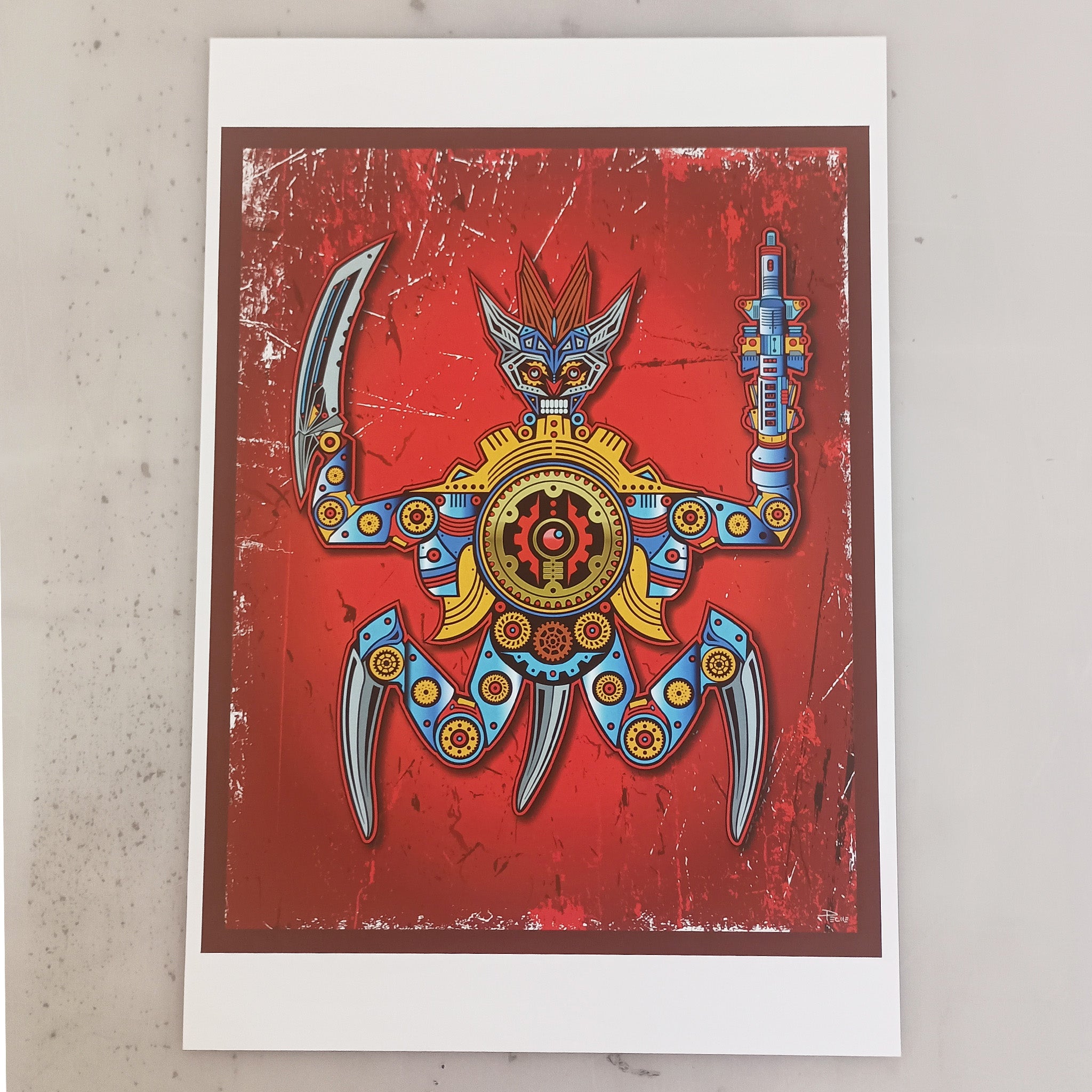 Bot0: Queen Mantis – Original Art Print by David Peche | 13" x 19"