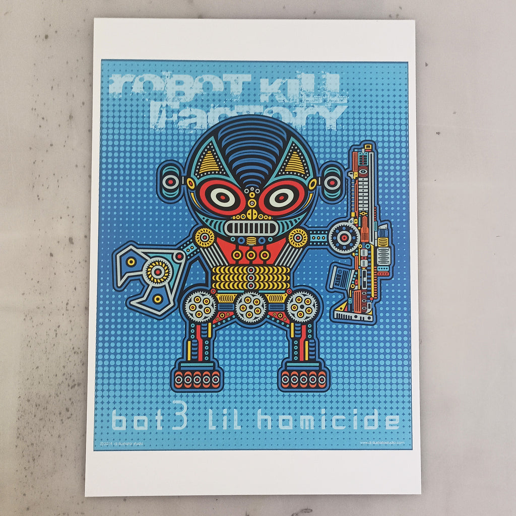 Bot3: Lil' Homicide – Original Art Print by David Peche | 13" x 19"