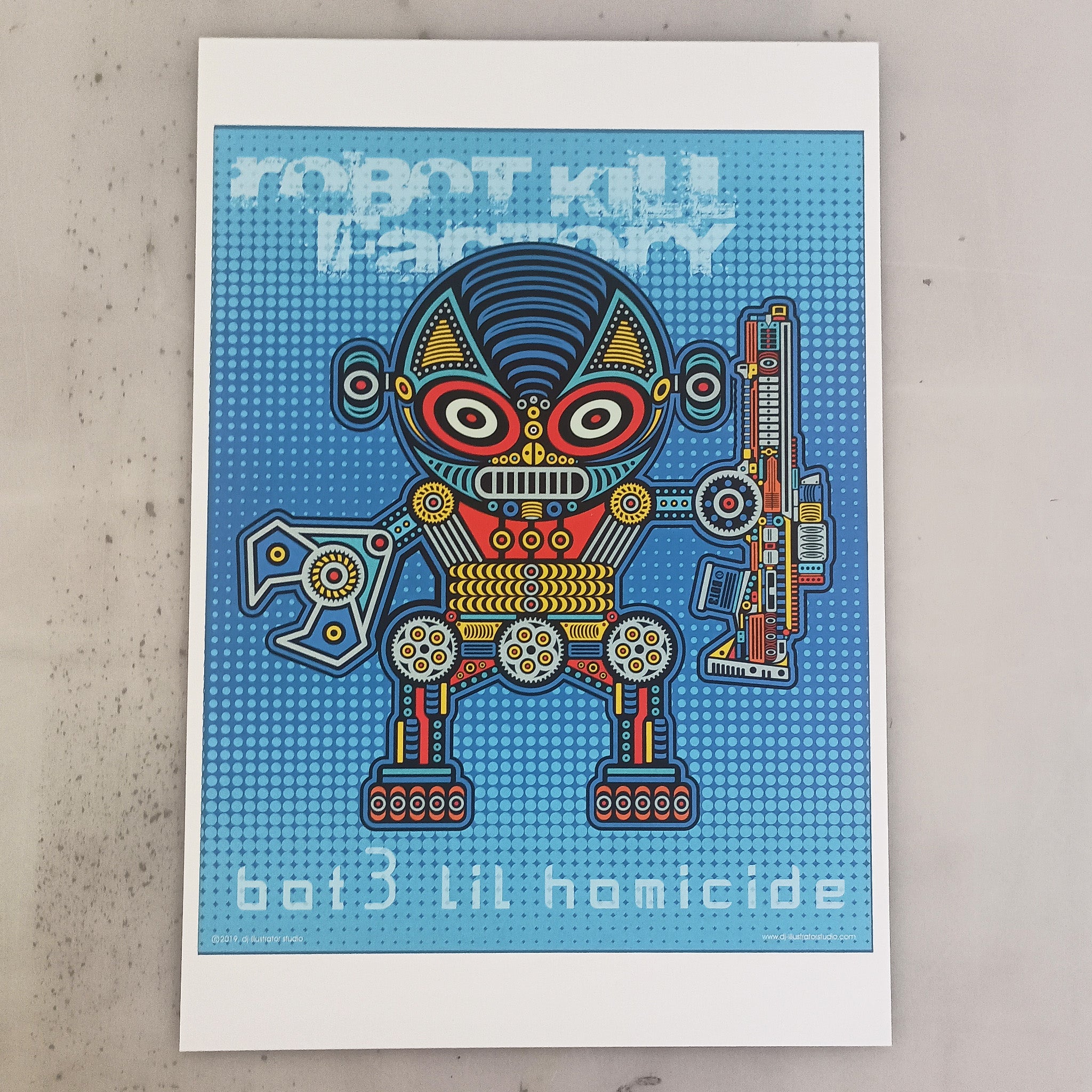Bot3: Lil' Homicide – Original Art Print by David Peche | 13" x 19"