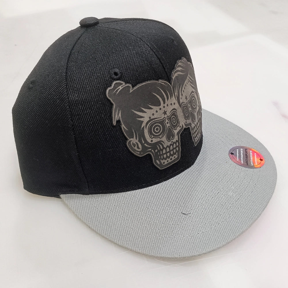 Dead Carnies Hip-Hop Hat – Laser Engraved Leatherette Patch | Black or Black/Grey image 2