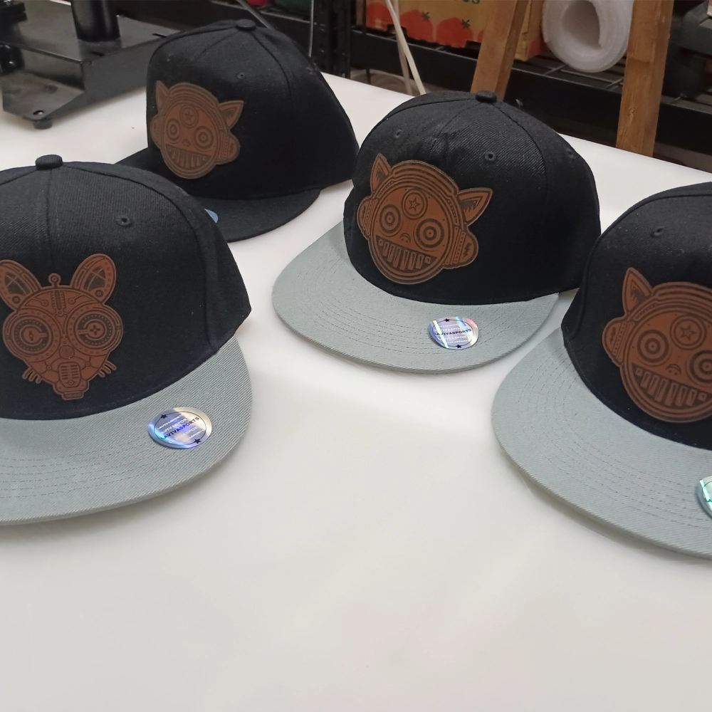 Boogie Bot Hip-Hop Hat – Laser Engraved Leatherette Patch | Black or Black/Grey image 1