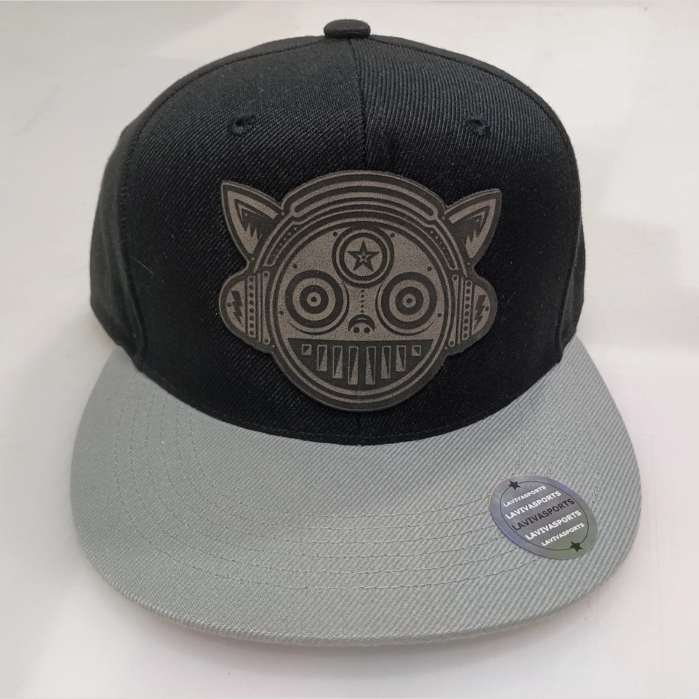 Boogie Bot Hip-Hop Hat – Laser Engraved Leatherette Patch | Black or Black/Grey image 3