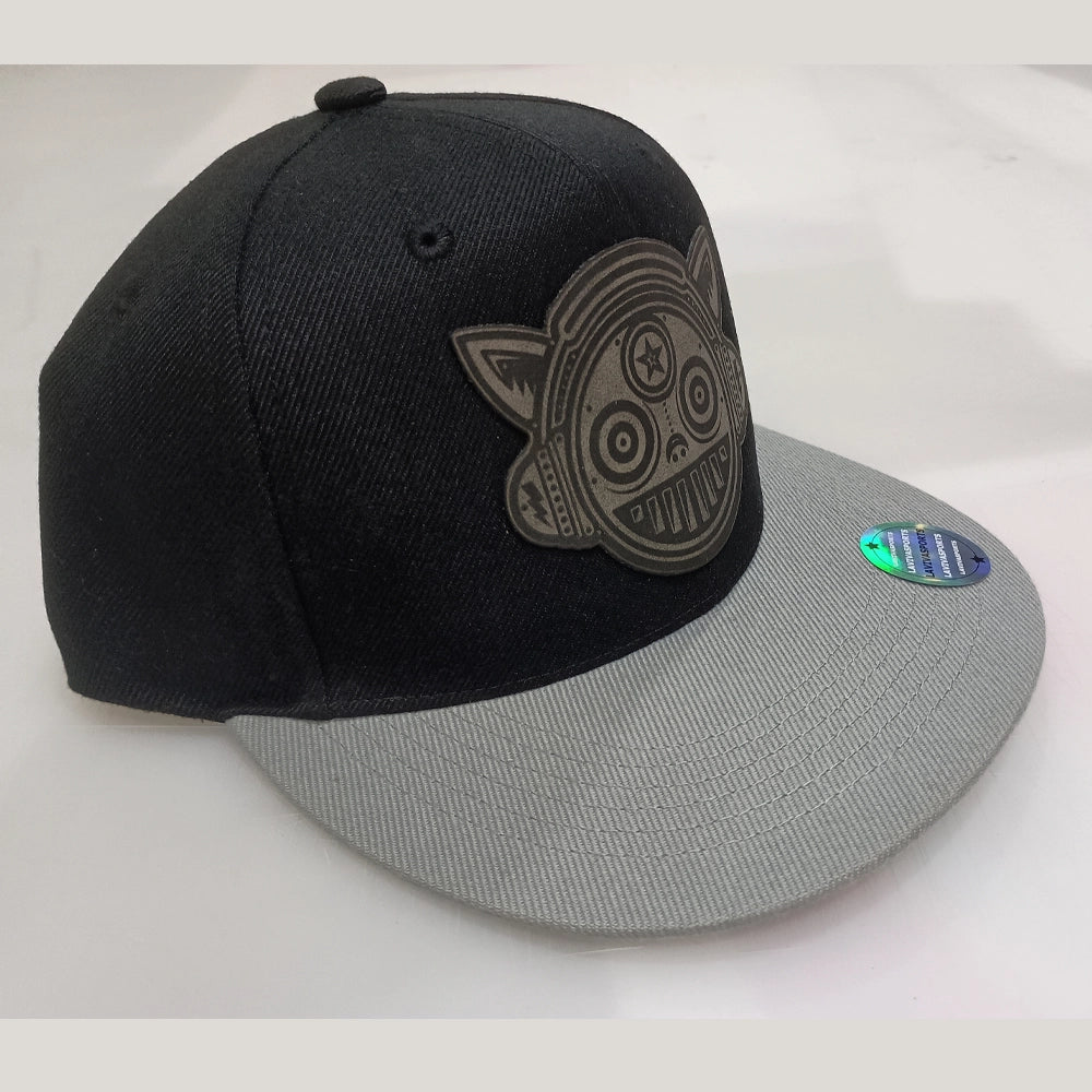 Boogie Bot Hip-Hop Hat – Laser Engraved Leatherette Patch | Black or Black/Grey image 4
