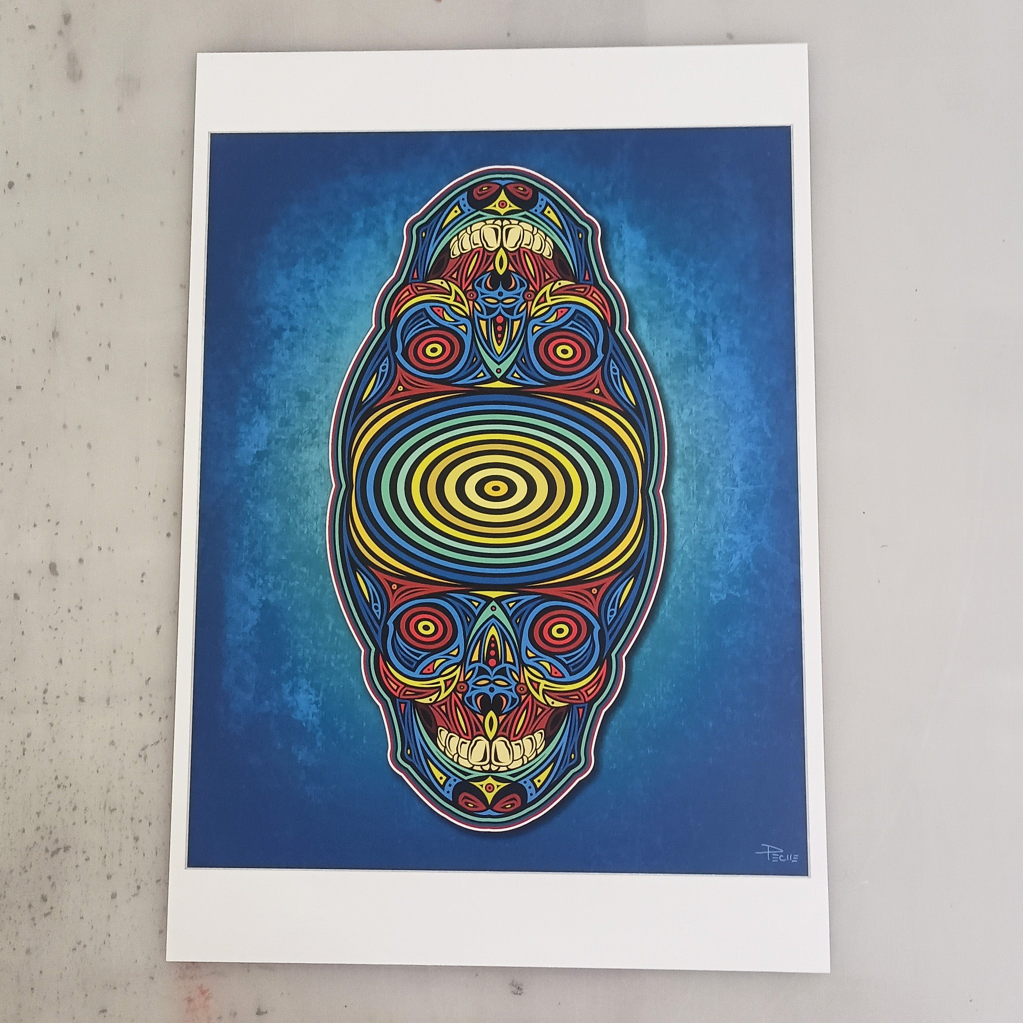 Hypno Skull – Original Art Print by David Peche | 13" × 19"