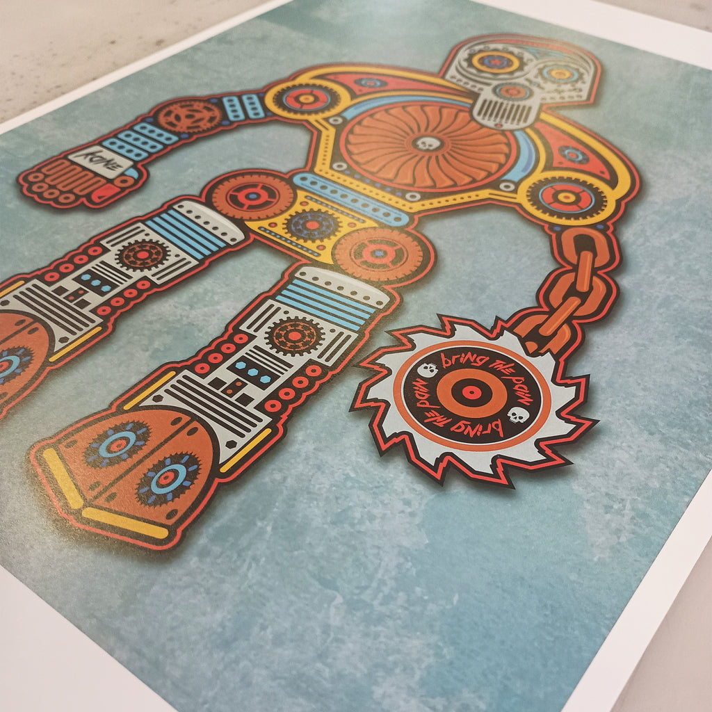 Bot6: Kane – Original Art Print by David Peche | 13" × 19"